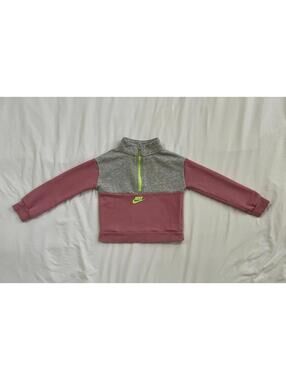 Nike girls size XS (3-4 years) grey/pink half zip sweatshirt